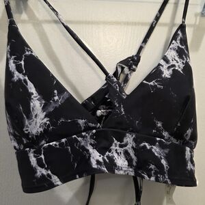 SHEIN Black and White Patterned Bralette